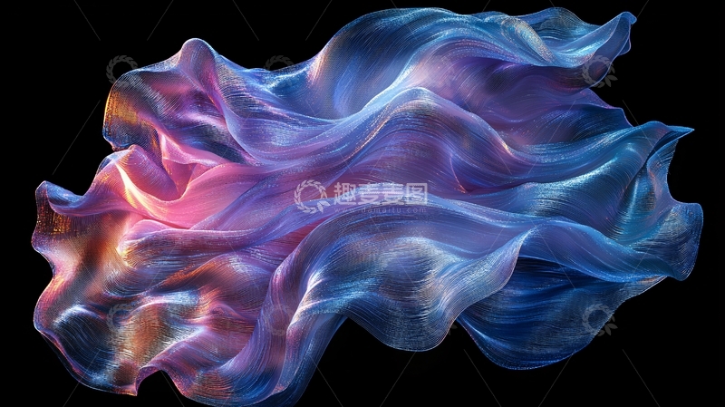 高清大图下载【趣麦麦图】流动的彩色丝绸