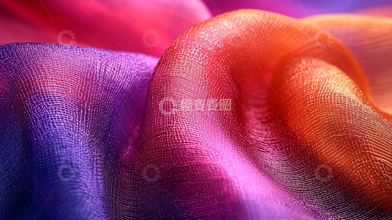 高清大图下载【趣麦麦图】渐变色丝绸面料特写