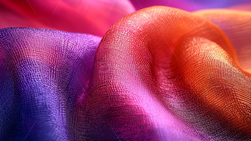 高清大图下载【趣麦麦图】渐变色丝绸面料特写