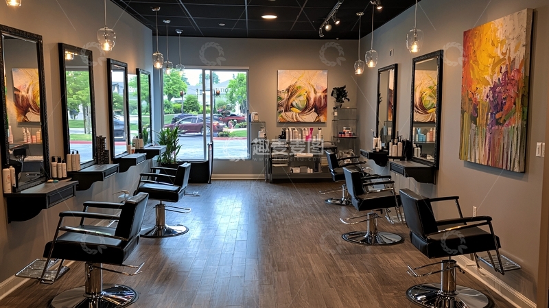高清大图下载【趣麦麦图】现代化美发沙龙内景