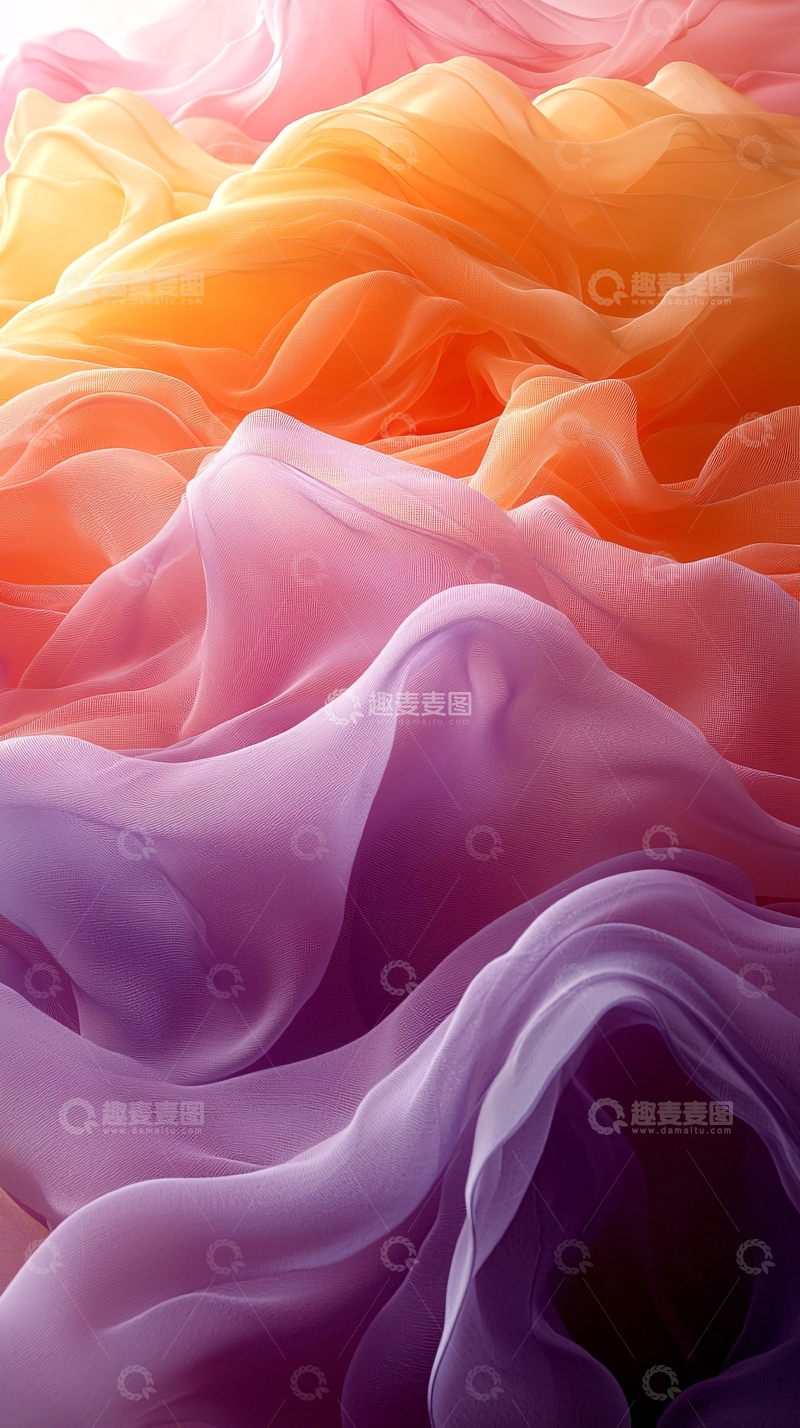 高清大图下载【趣麦麦图】彩色薄纱流动堆叠