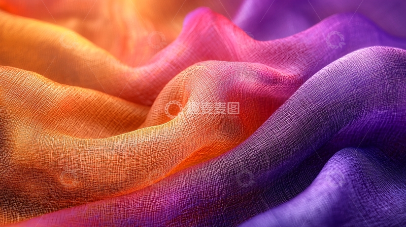 高清大图下载【趣麦麦图】丝绸面料色彩渐变质感平铺