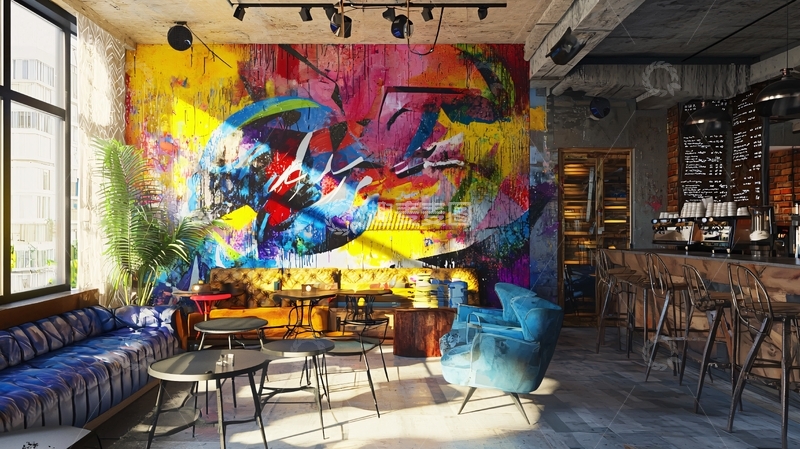 高清大图下载【趣麦麦图】抽象艺术涂鸦酒吧背景