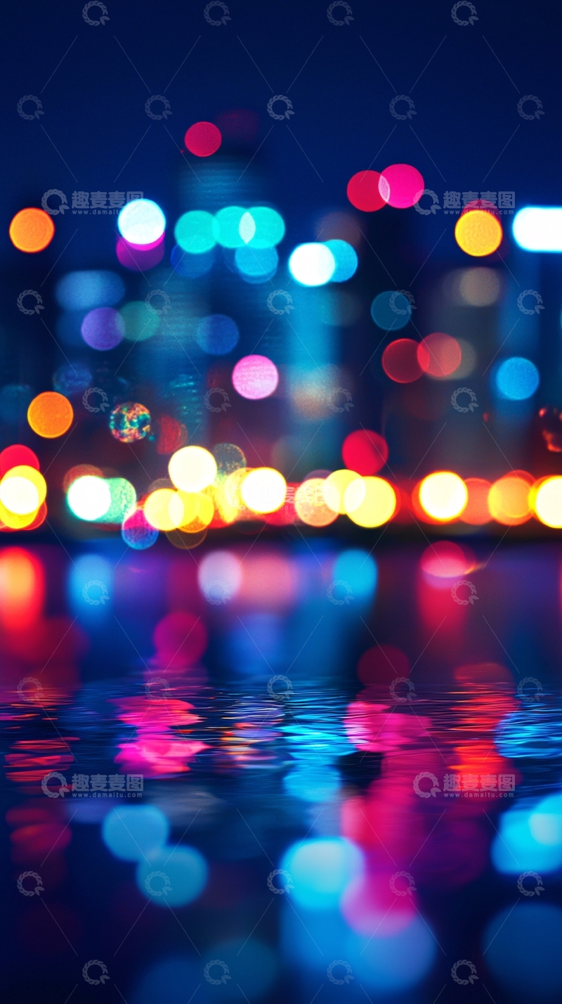 高清大图下载【趣麦麦图】夜景灯光倒影