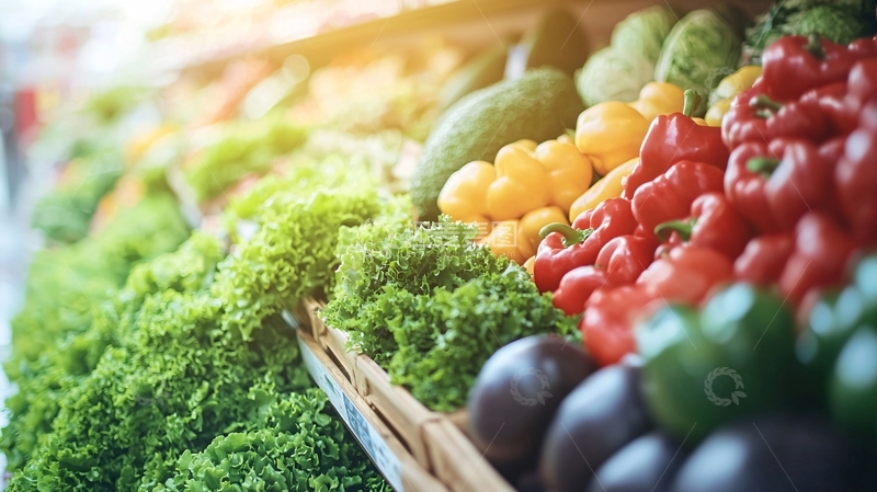 高清大图下载【趣麦麦图】超市货架新鲜蔬菜水果