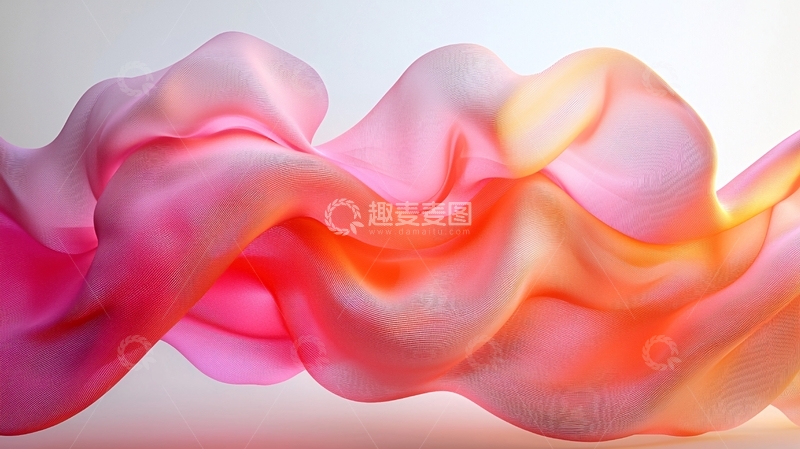 高清大图下载【趣麦麦图】粉色橙色交织的丝绸