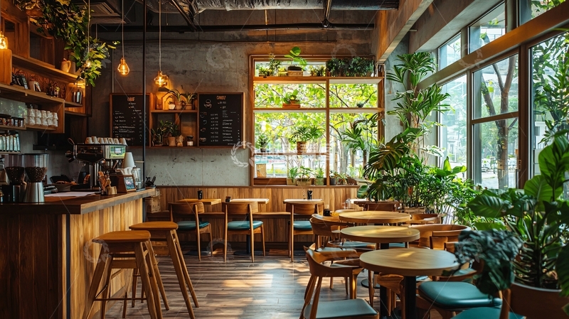 高清大图下载【趣麦麦图】原木风咖啡馆