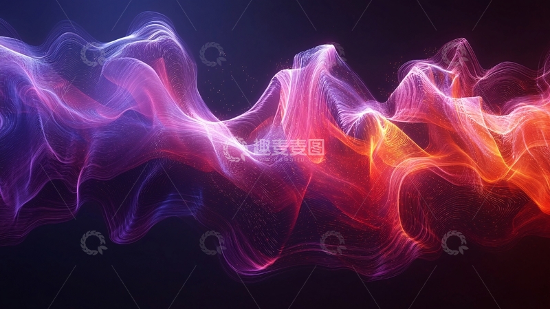 高清大图下载【趣麦麦图】彩色流动的光线背景