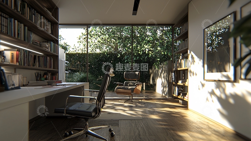 高清大图下载【趣麦麦图】现代书房设计