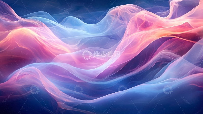 高清大图下载【趣麦麦图】抽象粉蓝烟雾背景