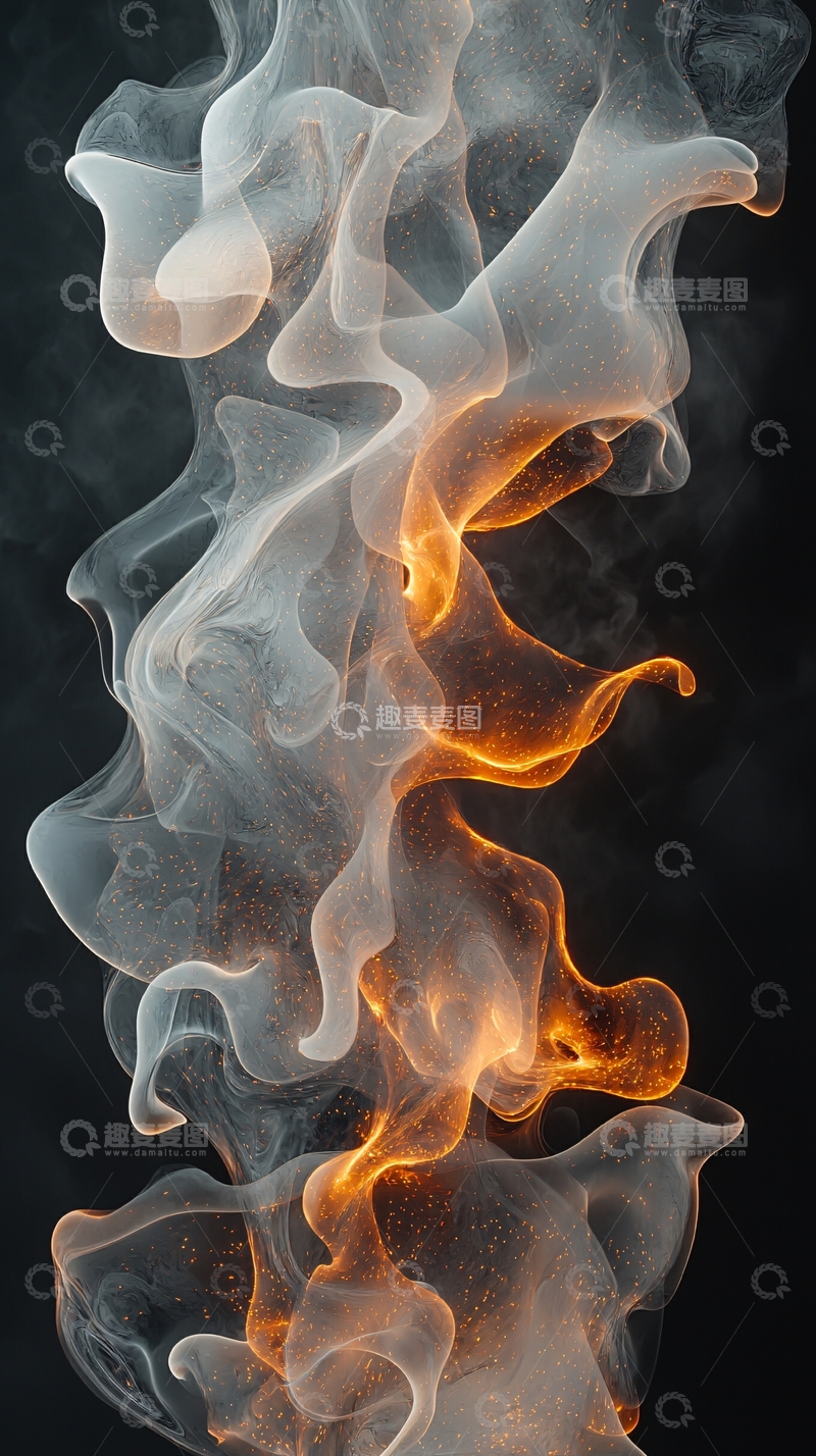 高清大图下载【趣麦麦图】火焰与烟雾的交织