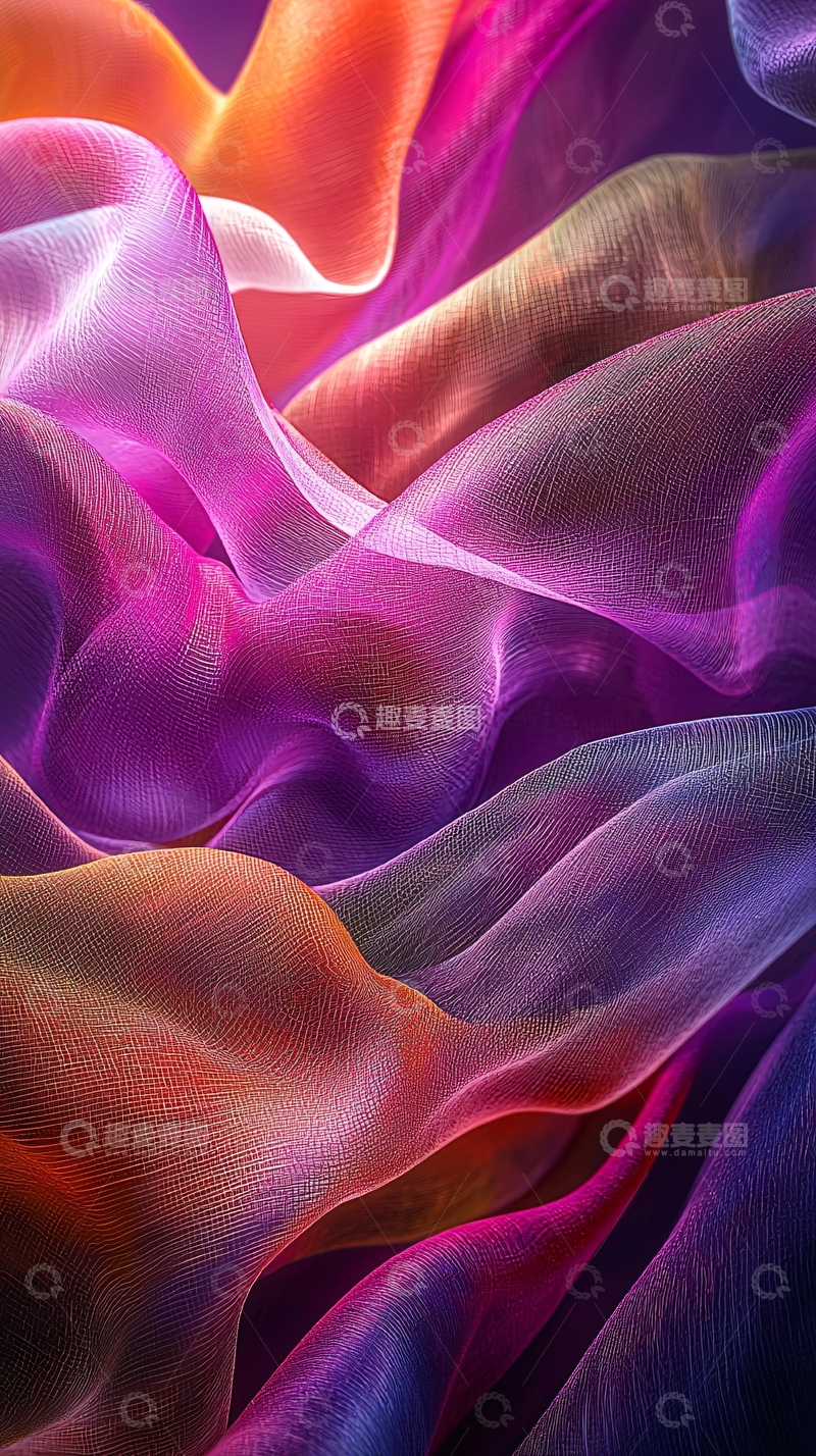 高清大图下载【趣麦麦图】丝绸般柔滑的色彩流动