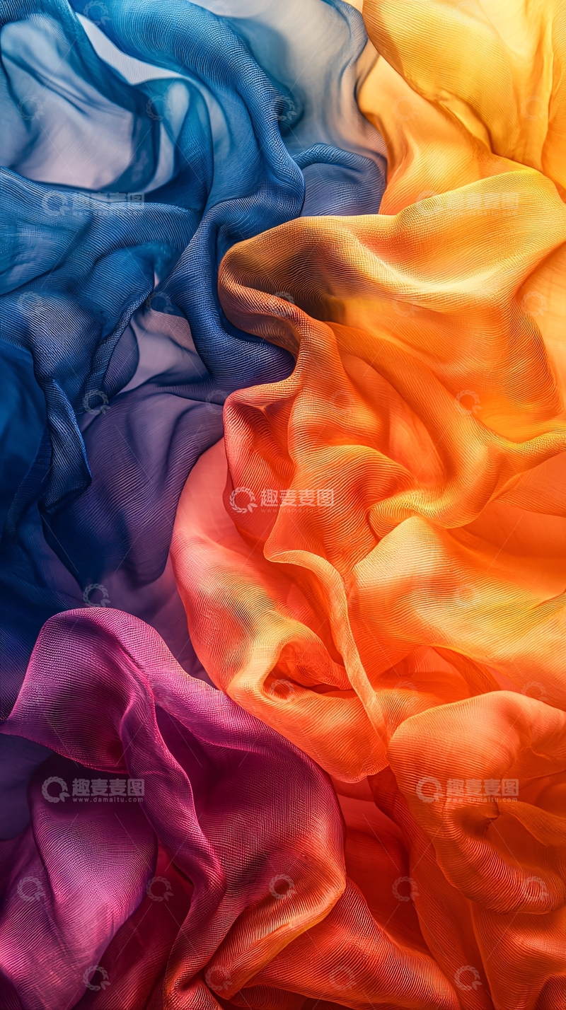 高清大图下载【趣麦麦图】彩色丝绸布料