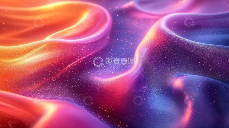 高清大图下载【趣麦麦图】流体般色彩斑斓的丝绸质感