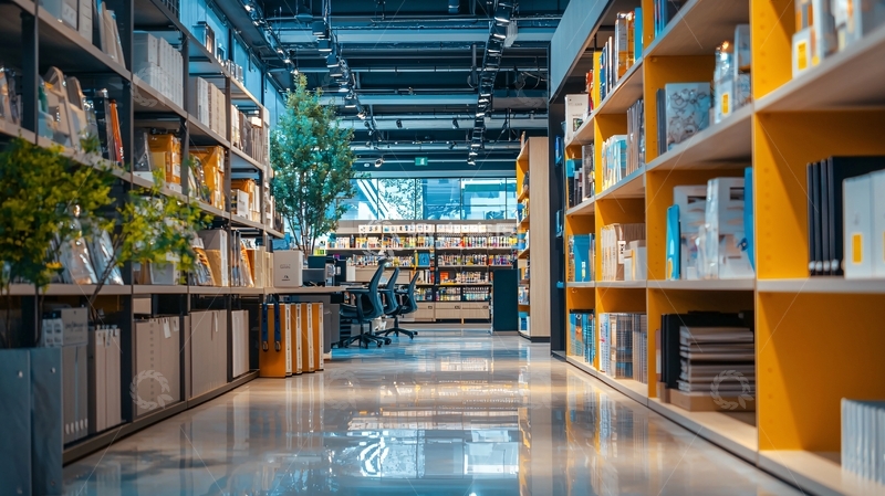 高清大图下载【趣麦麦图】现代化书店长廊