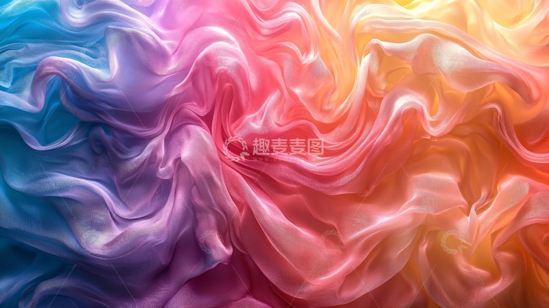 高清大图下载【趣麦麦图】彩虹色丝绸质感