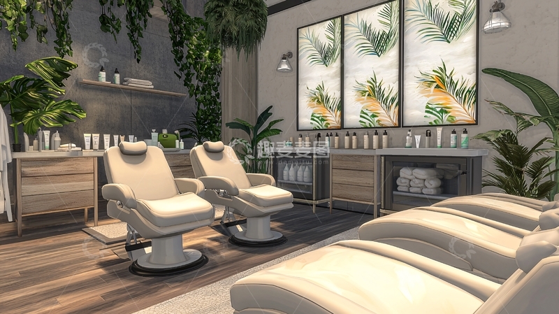 高清大图下载【趣麦麦图】高级美发沙龙装修设计