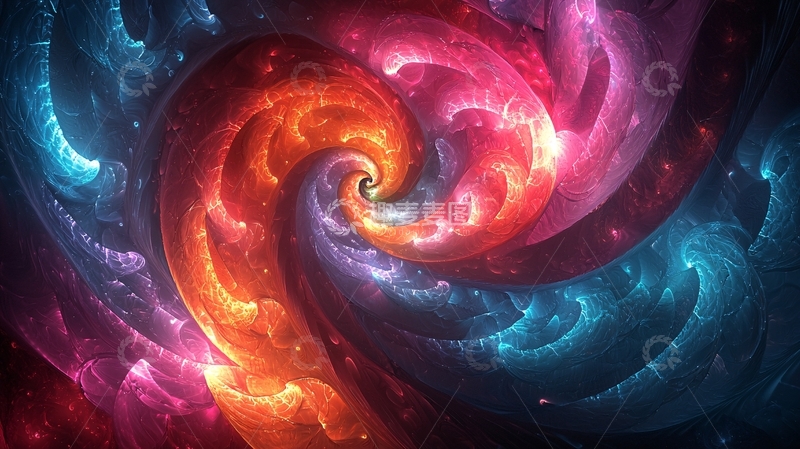 高清大图下载【趣麦麦图】彩色漩涡抽象背景