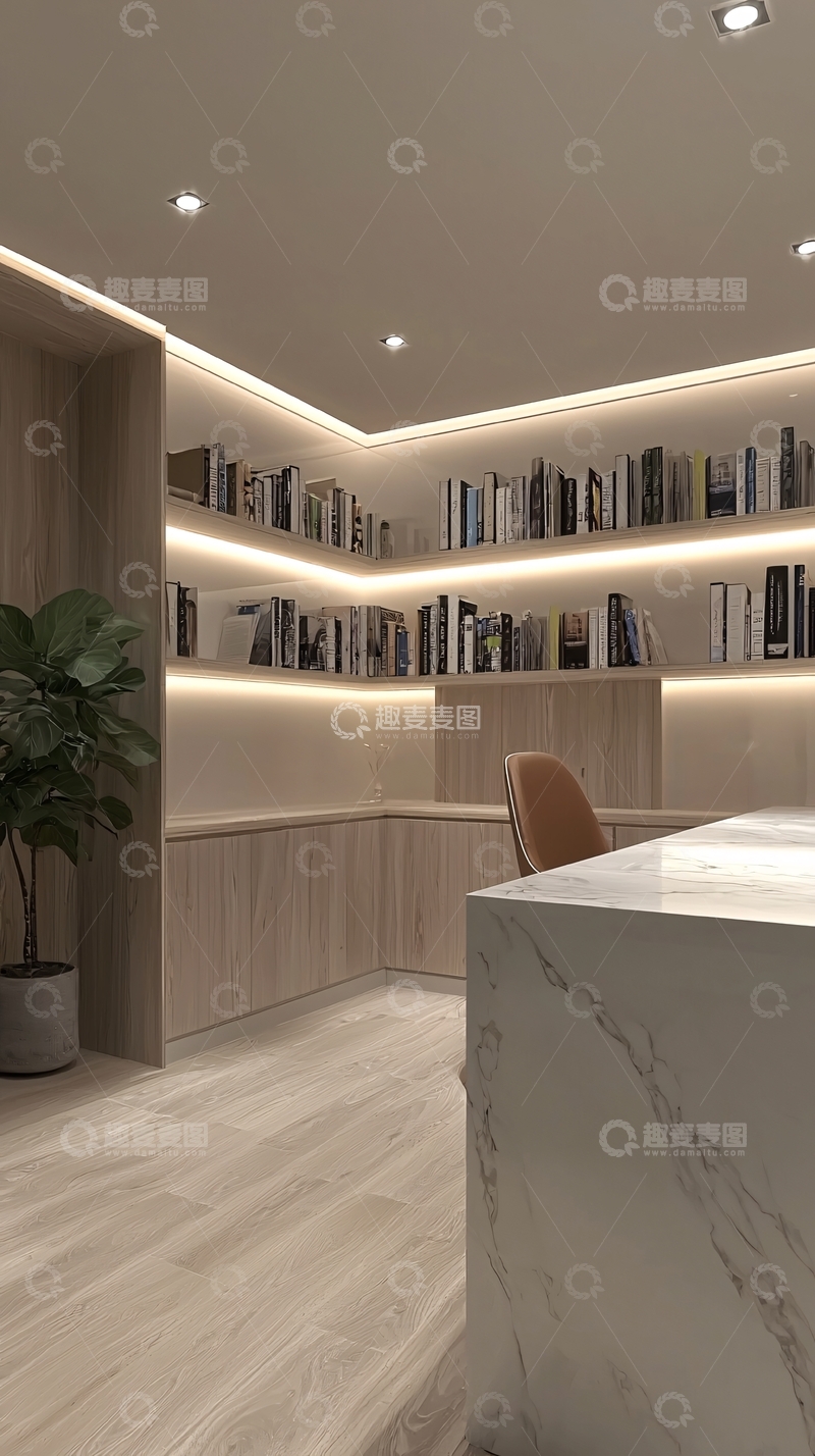 高清大图下载【趣麦麦图】现代简约书房设计