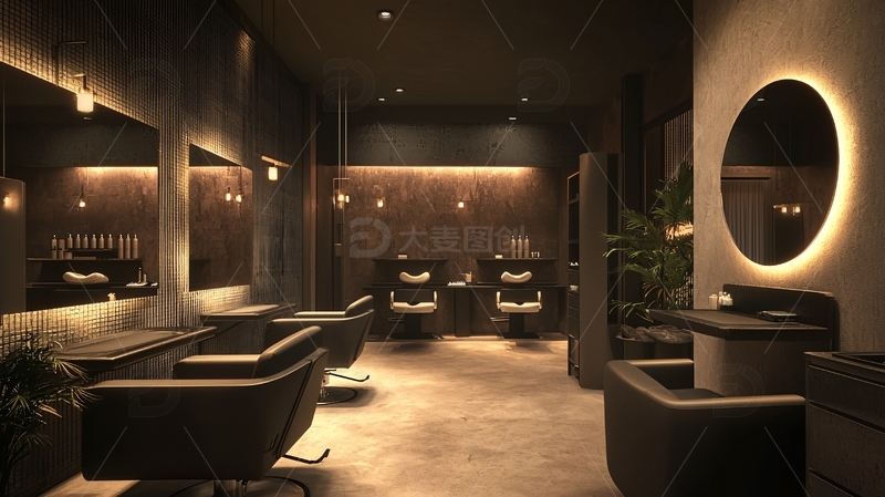 高清大图下载【趣麦麦图】暗黑系高级美发沙龙