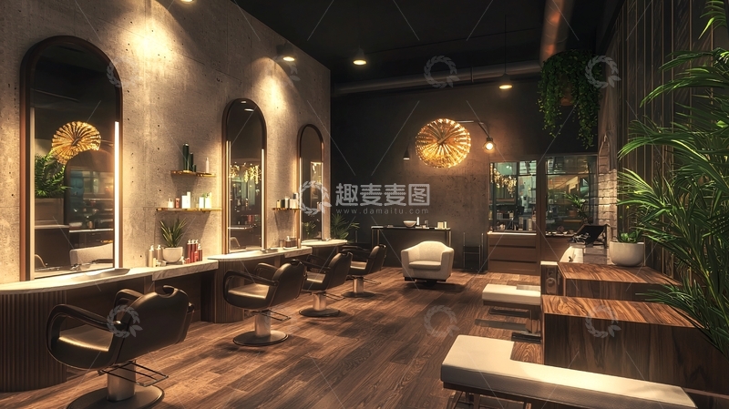 高清大图下载【趣麦麦图】高端美发沙龙室内设计