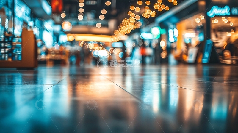 高清大图下载【趣麦麦图】商场地面反射灯光