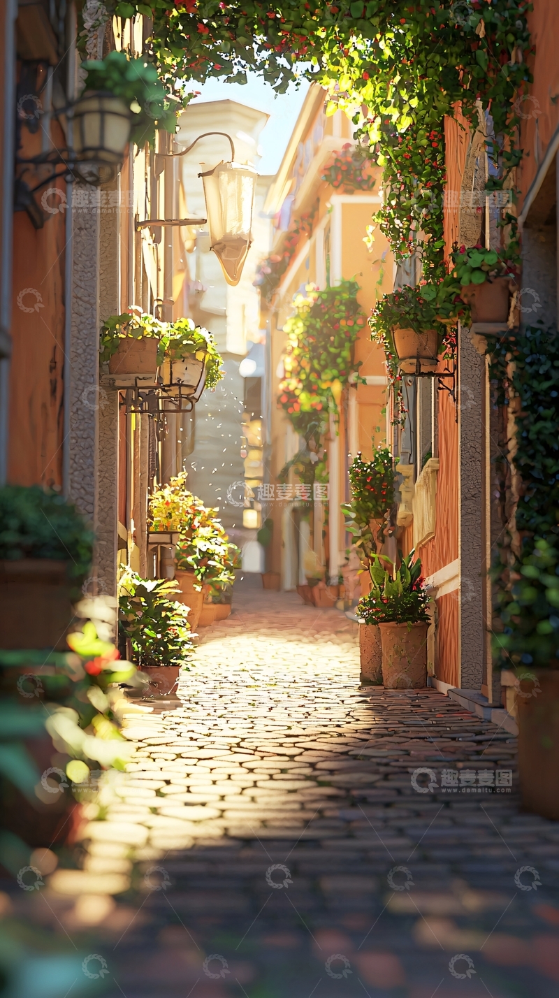 高清大图下载【趣麦麦图】阳光洒满鹅卵石小路