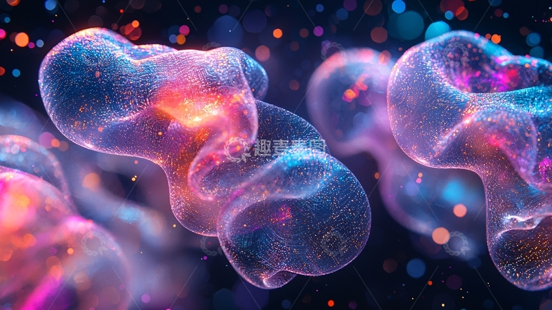 高清大图下载【趣麦麦图】抽象蛋白质分子结构
