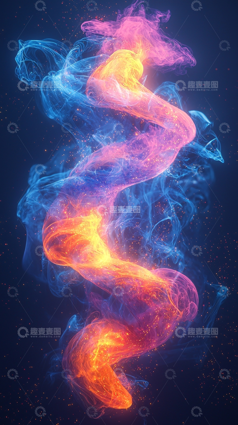 高清大图下载【趣麦麦图】流动的彩色烟雾抽象