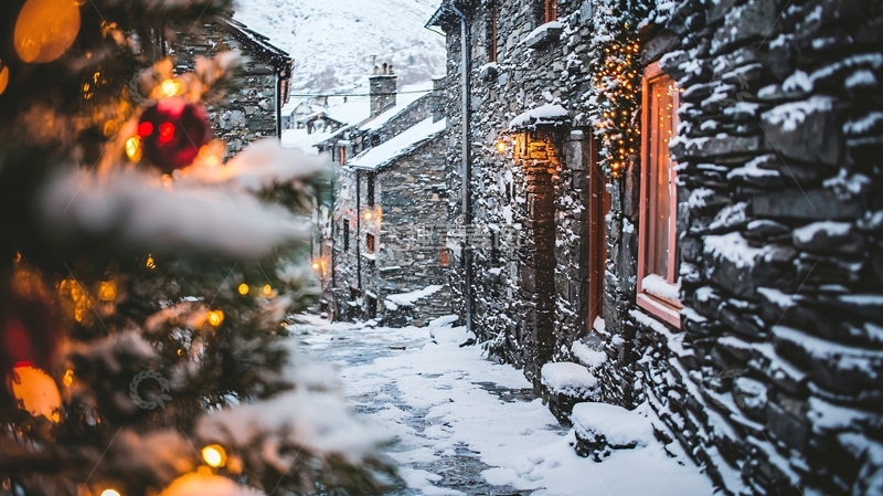 高清大图下载【趣麦麦图】雪景街道