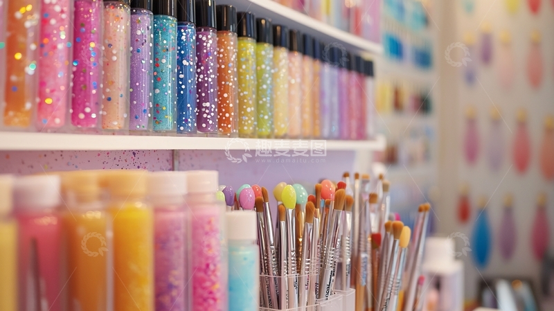 高清大图下载【趣麦麦图】彩色亮片瓶