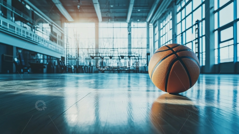 高清大图下载【趣麦麦图】篮球场室内篮球