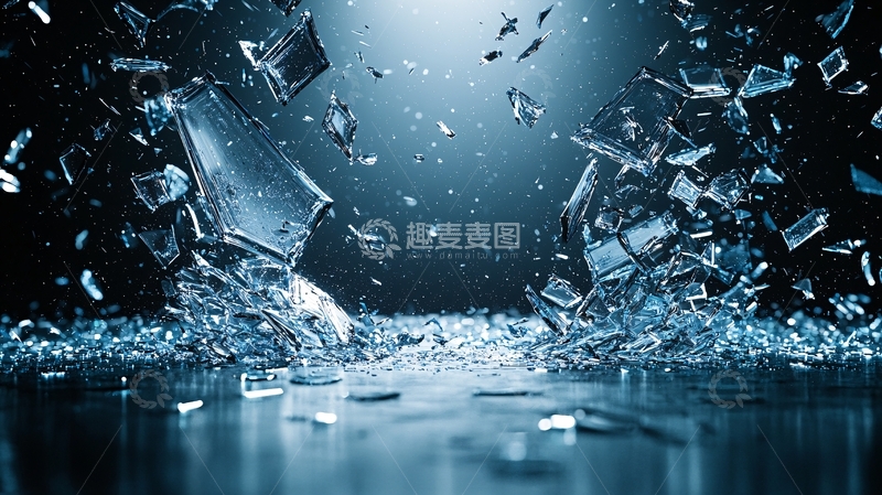 高清大图下载【趣麦麦图】破碎的玻璃四溅