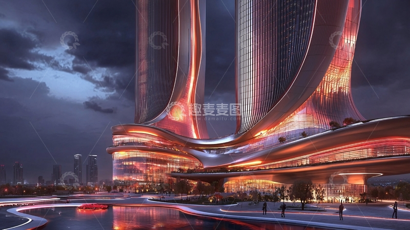 高清大图下载【趣麦麦图】未来城市建筑夜景