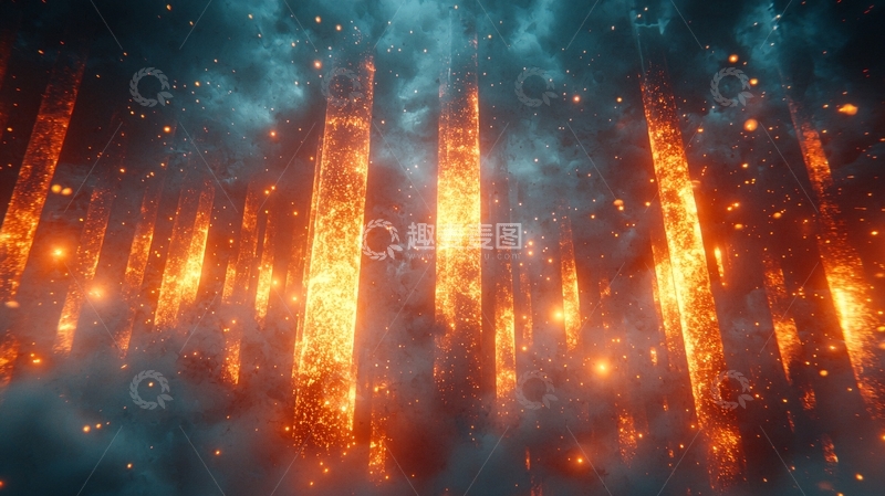 高清大图下载【趣麦麦图】发光晶体柱群