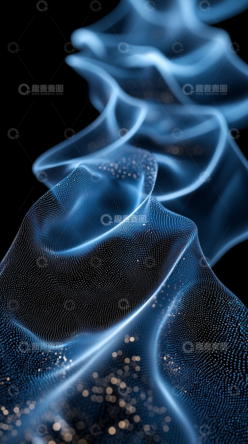 高清大图下载【趣麦麦图】蓝色光线流动抽象背景