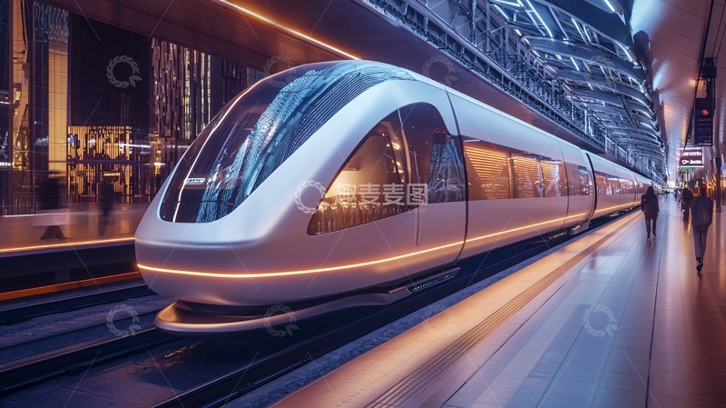 高清大图下载【趣麦麦图】未来科技感高速列车