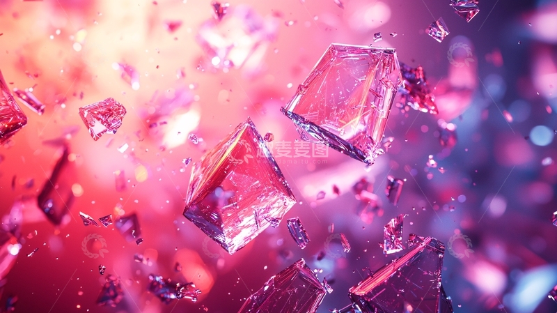高清大图下载【趣麦麦图】悬浮的红色晶体