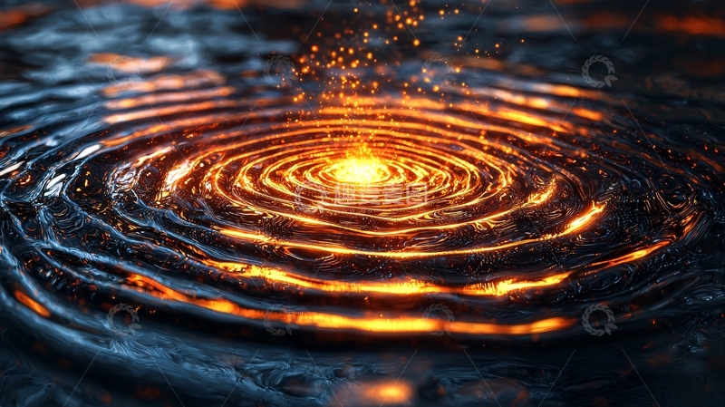 高清大图下载【趣麦麦图】黑暗熔岩水面涟漪