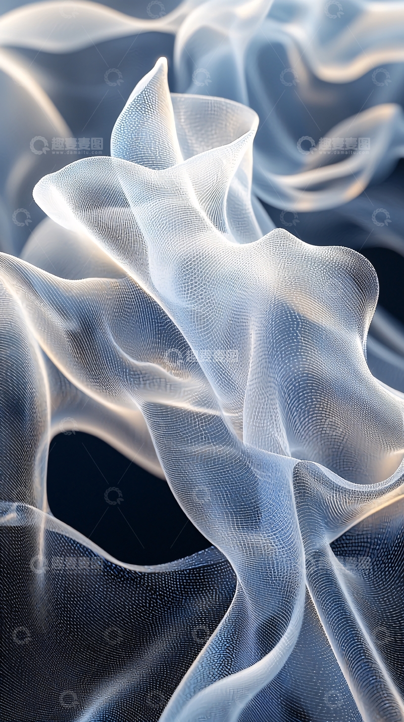 高清大图下载【趣麦麦图】抽象水墨风透明薄纱