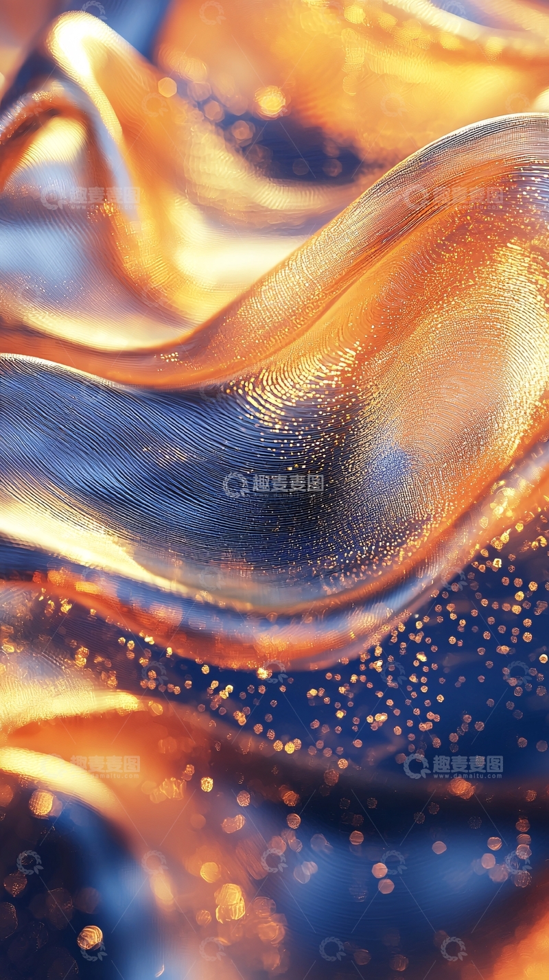 高清大图下载【趣麦麦图】金色流动液体