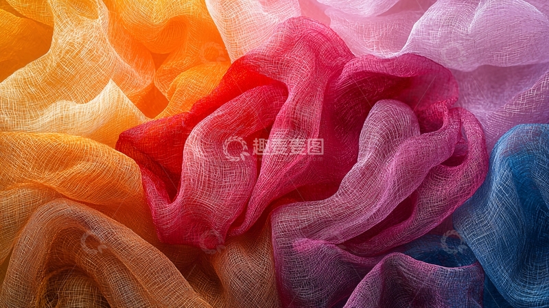 高清大图下载【趣麦麦图】彩色薄纱面料