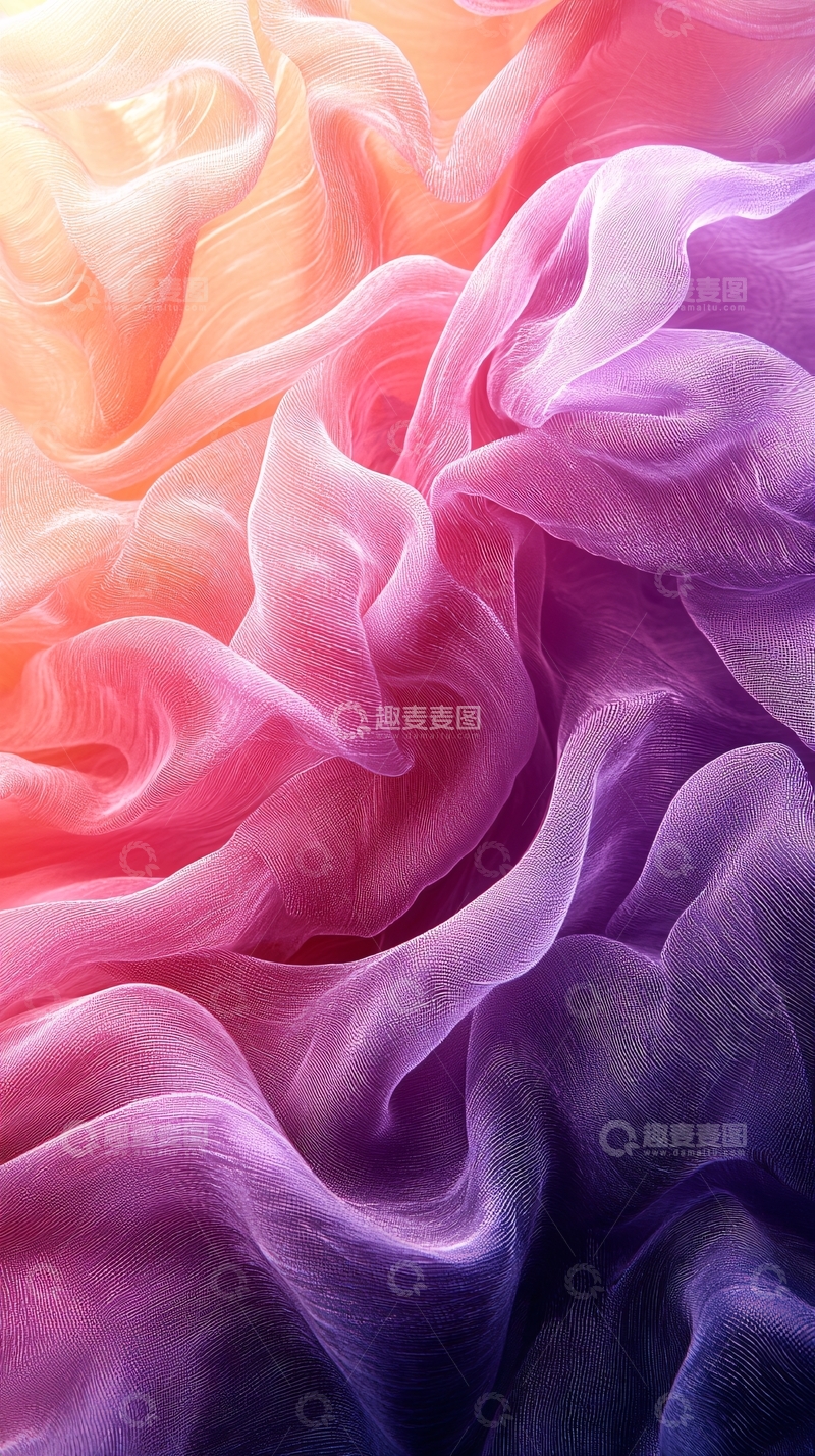 高清大图下载【趣麦麦图】梦幻彩色薄纱