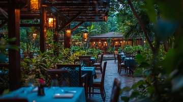 热带花园餐厅夜景