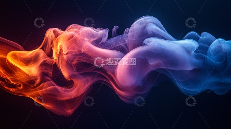 高清大图下载【趣麦麦图】红蓝烟雾交织的抽象背景