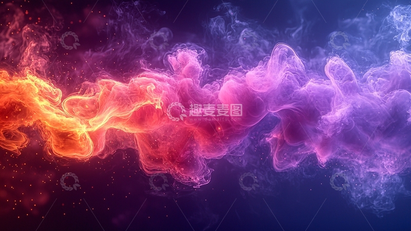 高清大图下载【趣麦麦图】绚丽烟雾交织融合