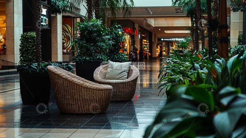 高清大图下载【趣麦麦图】购物中心休息区