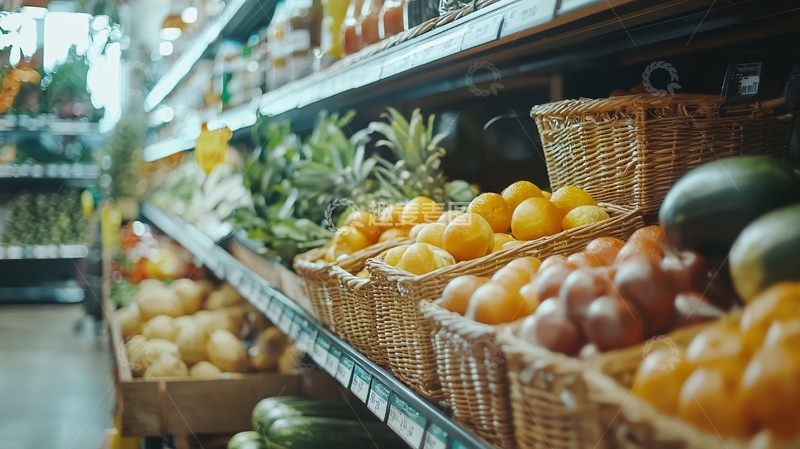 高清大图下载【趣麦麦图】超市水果蔬菜货架