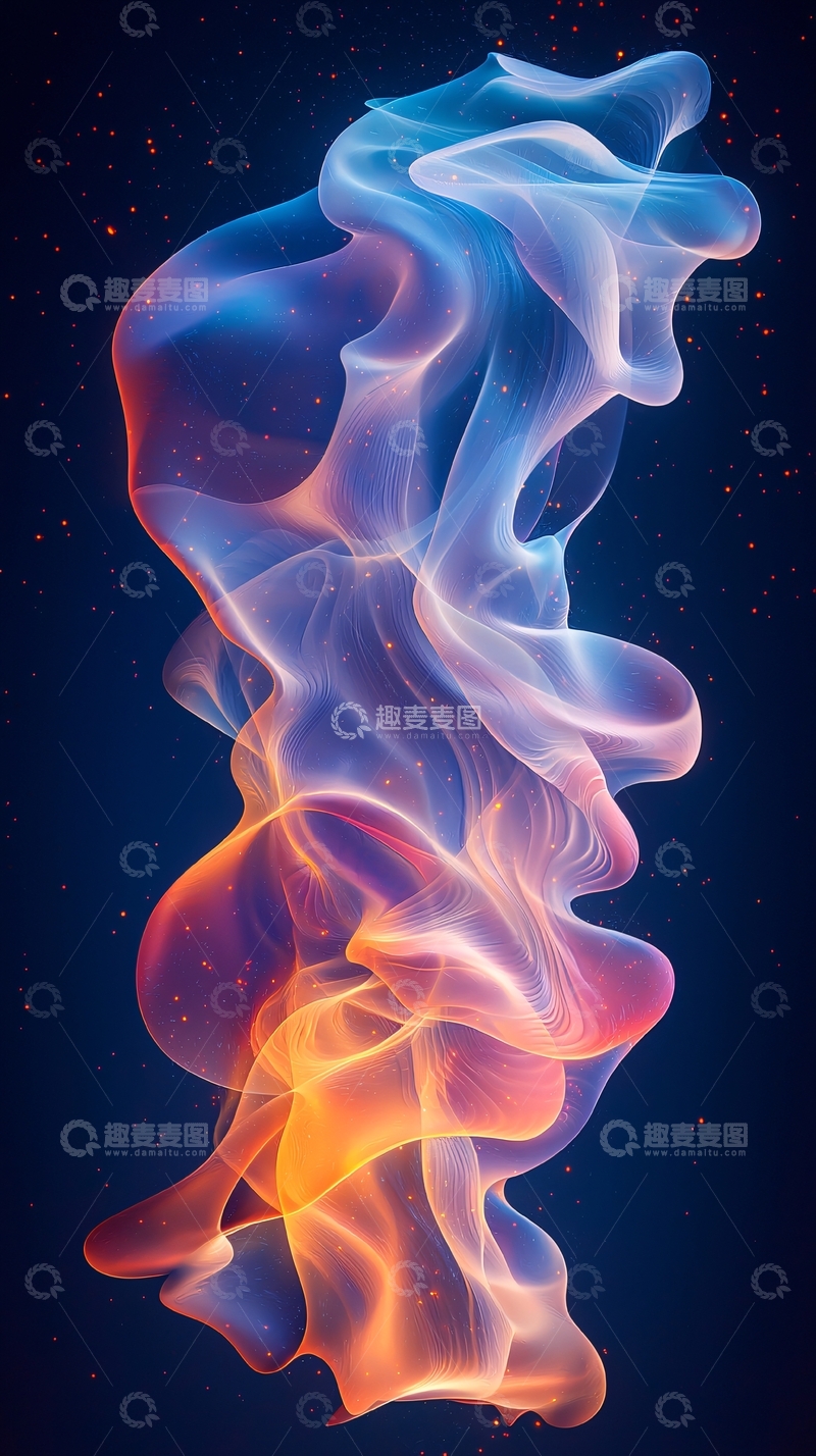 高清大图下载【趣麦麦图】抽象火焰般的彩色烟雾