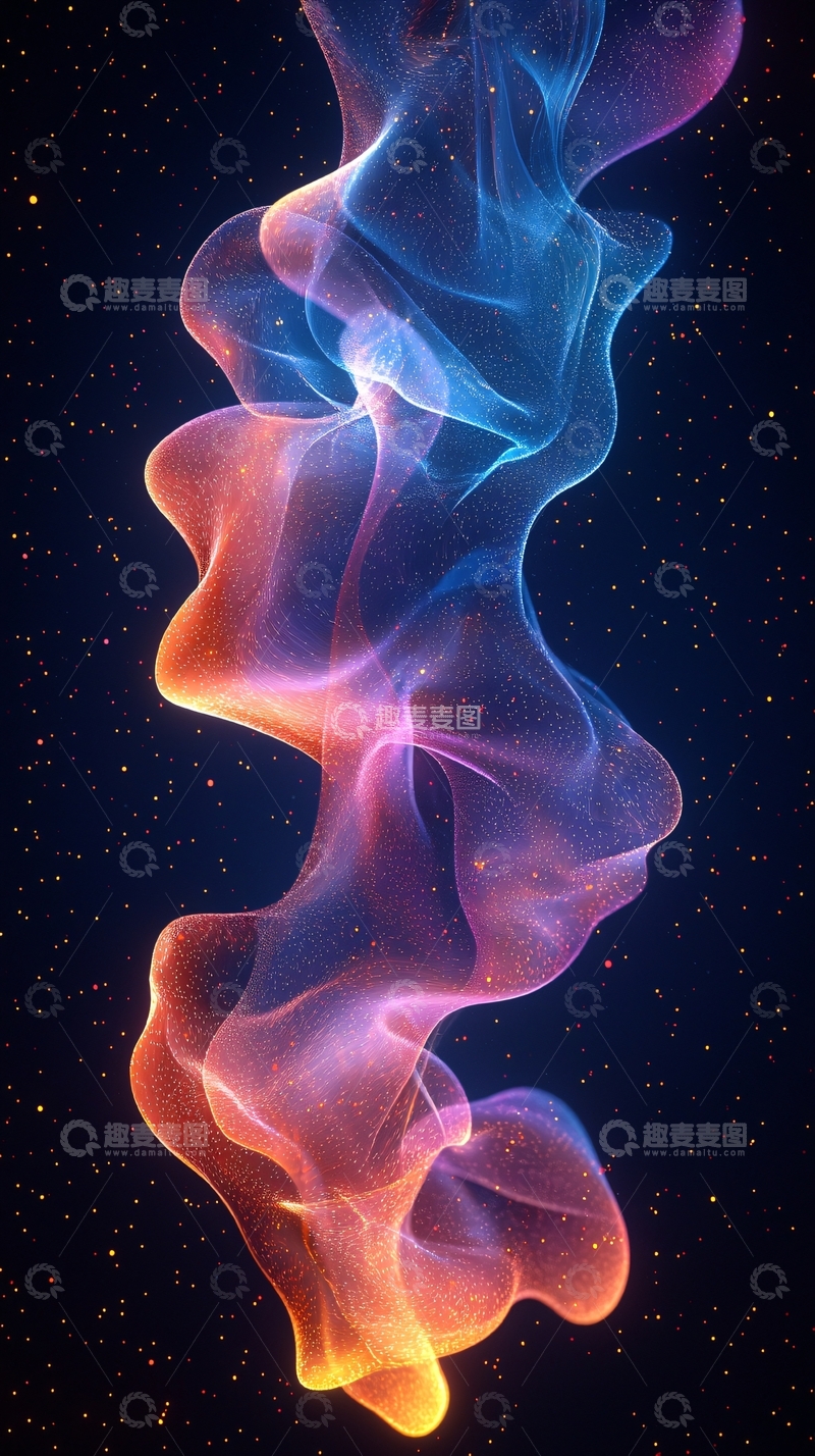 高清大图下载【趣麦麦图】彩色烟雾缠绕上升